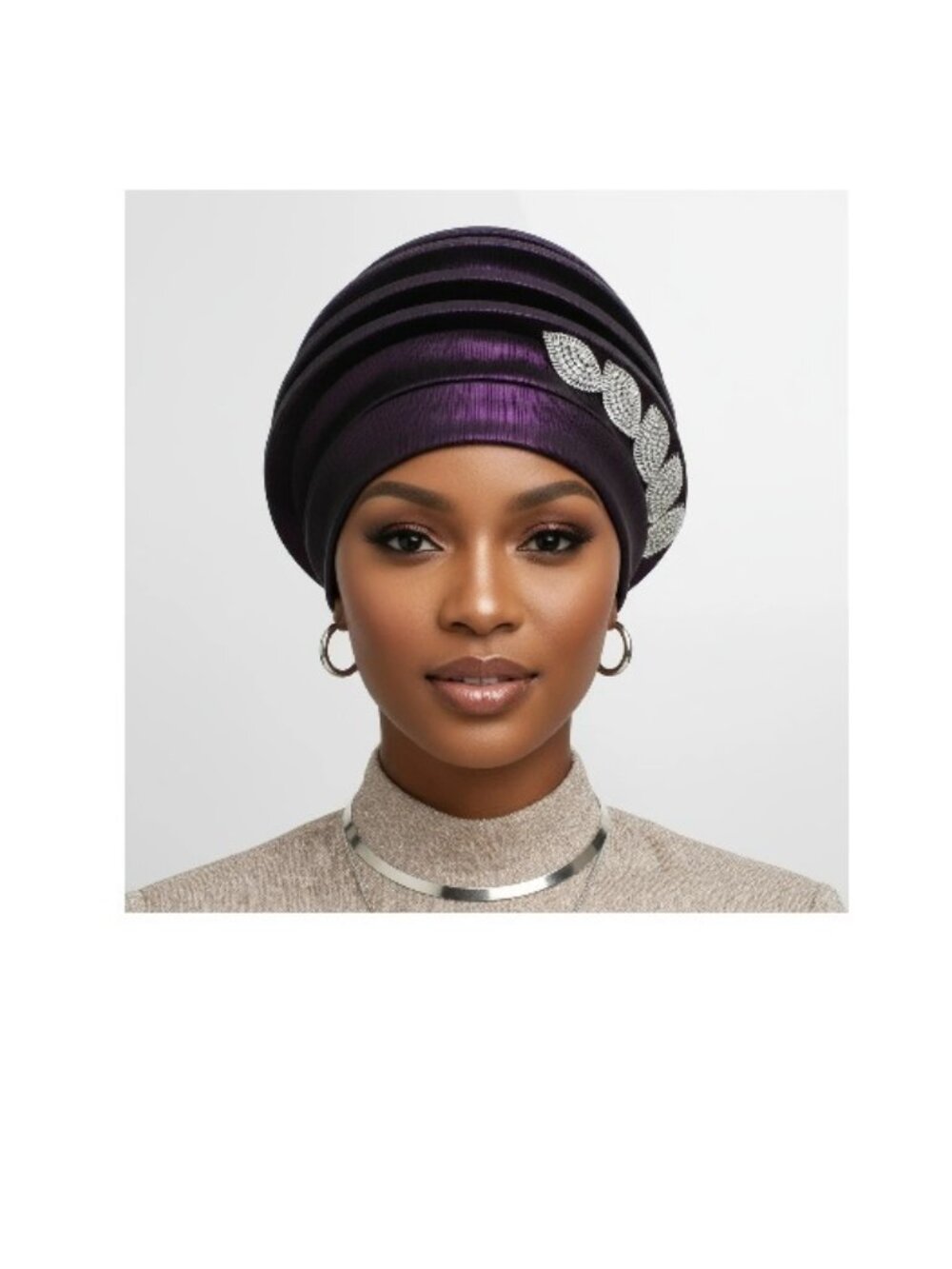 Fascinator Formal Purple Dazzling Structured Turban